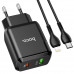 Адаптер мережевий Hoco Type-C to Lightning Cable Favor dual port N5 |1USB/1Type-C, PD20W/QC3.0, 3A| (Safety Certified)