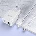Адаптер мережевий Hoco Type-C to Lightning Cable Favor dual port N5 |1USB/1Type-C, PD20W/QC3.0, 3A| (Safety Certified)