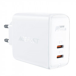 Адаптер мережевий ACEFAST GaN A29 |2Type-C, 50W/3A, PD/QC|