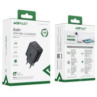 Адаптер мережевий ACEFAST GaN A21 |1Type-C, 30W/3A, PD/QC|