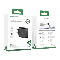 Адаптер мережевий ACEFAST A9 |2Type-C, 40W/3A, PD/QC|