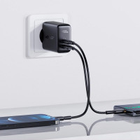 Адаптер мережевий ACEFAST A9 |2Type-C, 40W/3A, PD/QC|