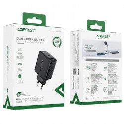 Адаптер мережевий ACEFAST A5 |1USB/1Type-C, 32W/2.4A, PD/QC|