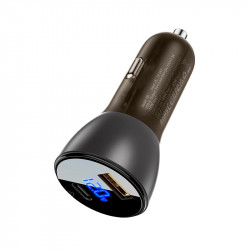 Адаптер автомобільний AceFast metal Car charger with digital display B6 |1USB/1Type-C, 63W/6A, PD/QC|