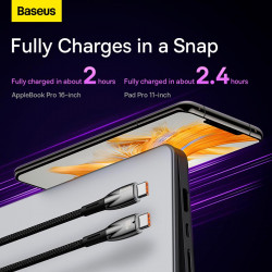 Кабель Baseus Type-C to Type-C Glimmer Series Fast Charging Data Cable |2m, 100W|