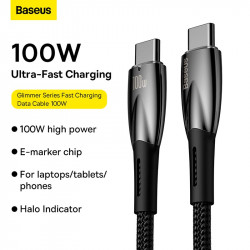 Кабель Baseus Type-C to Type-C Glimmer Series Fast Charging Data Cable |2m, 100W|