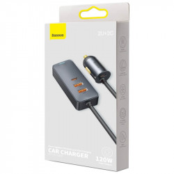 Адаптер автомобільний BASEUS Share Together PPS multi-port Fast charging Car charger with cord |2USB/2Type-C, 3A/120W, QC/PD, 1.5m| (CCBT-A0G)