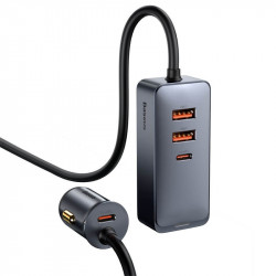 Адаптер автомобільний BASEUS Share Together PPS multi-port Fast charging Car charger with cord |2USB/2Type-C, 3A/120W, QC/PD, 1.5m| (CCBT-A0G)