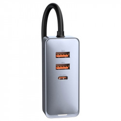 Адаптер автомобільний BASEUS Share Together PPS multi-port Fast charging Car charger with cord |2USB/2Type-C, 3A/120W, QC/PD, 1.5m| (CCBT-A0G)