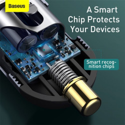 Адаптер автомобільний BASEUS Share Together PPS multi-port Fast charging Car charger with cord |2USB/2Type-C, 3A/120W, QC/PD, 1.5m| (CCBT-A0G)