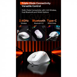 Миша MEETION Wired + 2.4 G+Bluetooth Gaming mouse GW32 |7 Keys, 8000dpi, 35-115h, RGB|