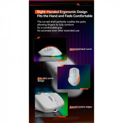 Миша MEETION Wired + 2.4 G+Bluetooth Gaming mouse GW32 |7 Keys, 8000dpi, 35-115h, RGB|