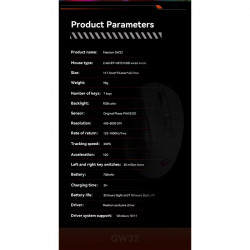 Миша MEETION Wired + 2.4 G+Bluetooth Gaming mouse GW32 |7 Keys, 8000dpi, 35-115h, RGB|