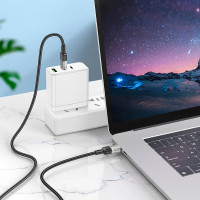 Кабель HOCO Spirit Type-C to Type-C transparent charging data cable U129 |60W/3A, 1.2M|