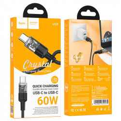 Кабель HOCO Spirit Type-C to Type-C transparent charging data cable U129 |60W/3A, 1.2M|