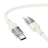 Кабель Hoco Type-C to Lightning Spirit PD transparent charging data cable U129 |27W, 1.2M|
