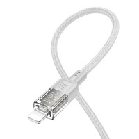 Кабель Hoco Type-C to Lightning Spirit PD transparent charging data cable U129 |27W, 1.2M|