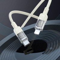 Кабель Hoco Type-C to Lightning Spirit PD transparent charging data cable U129 |27W, 1.2M|