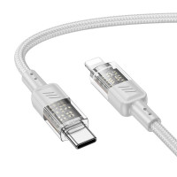 Кабель Hoco Type-C to Lightning Spirit PD transparent charging data cable U129 |27W, 1.2M|