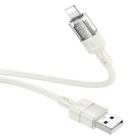 Кабель Hoco Lightning Spirit transparent charging data cable U129 |2.4A, 1.2M|