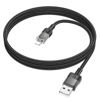 Кабель Hoco Lightning Spirit transparent charging data cable U129 |2.4A, 1.2M|