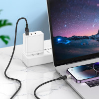 Кабель Hoco Lightning Spirit transparent charging data cable U129 |2.4A, 1.2M|