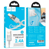 Кабель Hoco Lightning Spirit transparent charging data cable U129 |2.4A, 1.2M|