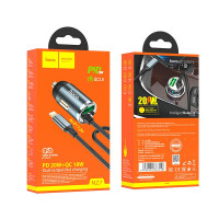 Адаптер автомобільний Hoco Lightning Cable Car charger NZ7 |1USB, 20W/3A, PD/QC|