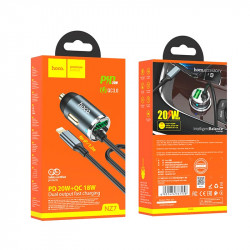 Адаптер автомобільний Hoco Lightning Cable Car charger NZ7 |1USB, 20W/3A, PD/QC|