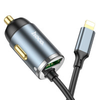 Адаптер автомобільний Hoco Lightning Cable Car charger NZ7 |1USB, 20W/3A, PD/QC|