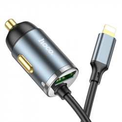 Адаптер автомобільний Hoco Lightning Cable Car charger NZ7 |1USB, 20W/3A, PD/QC|