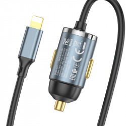 Адаптер автомобільний Hoco Lightning Cable Car charger NZ7 |1USB, 20W/3A, PD/QC|