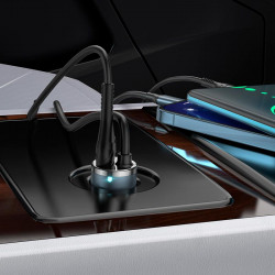 Адаптер автомобільний Hoco Lightning Cable Car charger NZ7 |1USB, 20W/3A, PD/QC|