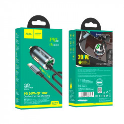Адаптер автомобільний Hoco Type-C Cable Car charger NZ7 |1USB, 20W/3A, PD/QC|