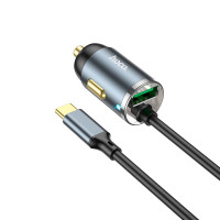 Адаптер автомобільний Hoco Type-C Cable Car charger NZ7 |1USB, 20W/3A, PD/QC|