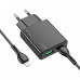 Адаптер мережевий HOCO Type-C to Lightning Delgado dual Port charger N38 |1USB/1Type-C, 20W/3A, PD/QC|