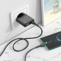 Адаптер мережевий HOCO Type-C to Type-C Delgado dual Port charger N38 |1USB/1Type-C, 20W/3A, PD/QC|