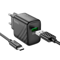 Адаптер мережевий Hoco Type-C cable rich single Port charger CS21A |1USB, 18W/3A, QC|