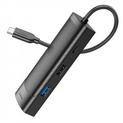 Hub адаптер HOCO Easy safe Type-C 7-in-1 multi-function converter HB43 |PD 100W/HDMI/SD, 2USB/1Type-C|