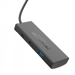 Hub адаптер HOCO Easy safe Type-C 7-in-1 multi-function converter HB43 |PD 100W/HDMI/SD, 2USB/1Type-C|