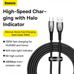 Кабель Baseus Type-C Glimmer Series Fast Charging Data Cable |2m, 100W|