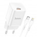 Адаптер мережевий HOCO Type-C to Lightning cable Rigorous charger set N19 |Type-C, 25W, 3A, QC/PD|