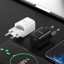 Адаптер мережевий HOCO Type-C to Lightning cable Rigorous charger set N19 |Type-C, 25W, 3A, QC/PD|