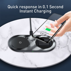 Зарядка Qi BASEUS Simple 2in1 Wireless Charger Pro Edition For Phones + Pod |15W| (WXJK-C02)