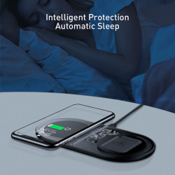 Зарядка Qi BASEUS Simple 2in1 Wireless Charger Pro Edition For Phones + Pod |15W| (WXJK-C02)