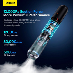 Автомобільний пилосос Baseus A3lite Car Vacuum Cleaner Black |7-12kPa|