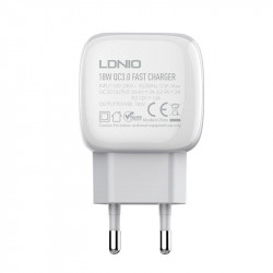 Адаптер мережевий LDNIO Type-C Cable A1306q |1USB, 3A, QC|