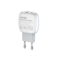Адаптер мережевий LDNIO Type-C to Lightning Cable A2313C |1USB/1Type-C, QC/PD, 3A|