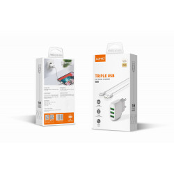 Адаптер мережевий LDNIO Micro USB Cable A3315 |3USB, 3.1A|