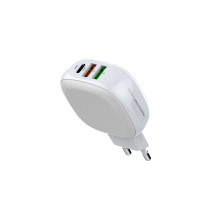 Адаптер мережевий LDNIO Type-C to Lightning Cable A3510Q |2USB/1Type-C, QC/PD, 3A/28.5W|